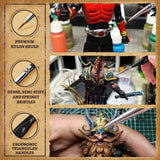 Golden Maple Miniature Detail Brush Set: Premium Synthetic Nylon, ergonomic handles, springy bristles for model painting.