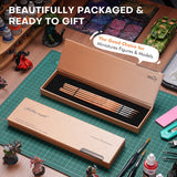 Kolinsky brushes are used for miniature figures painting.