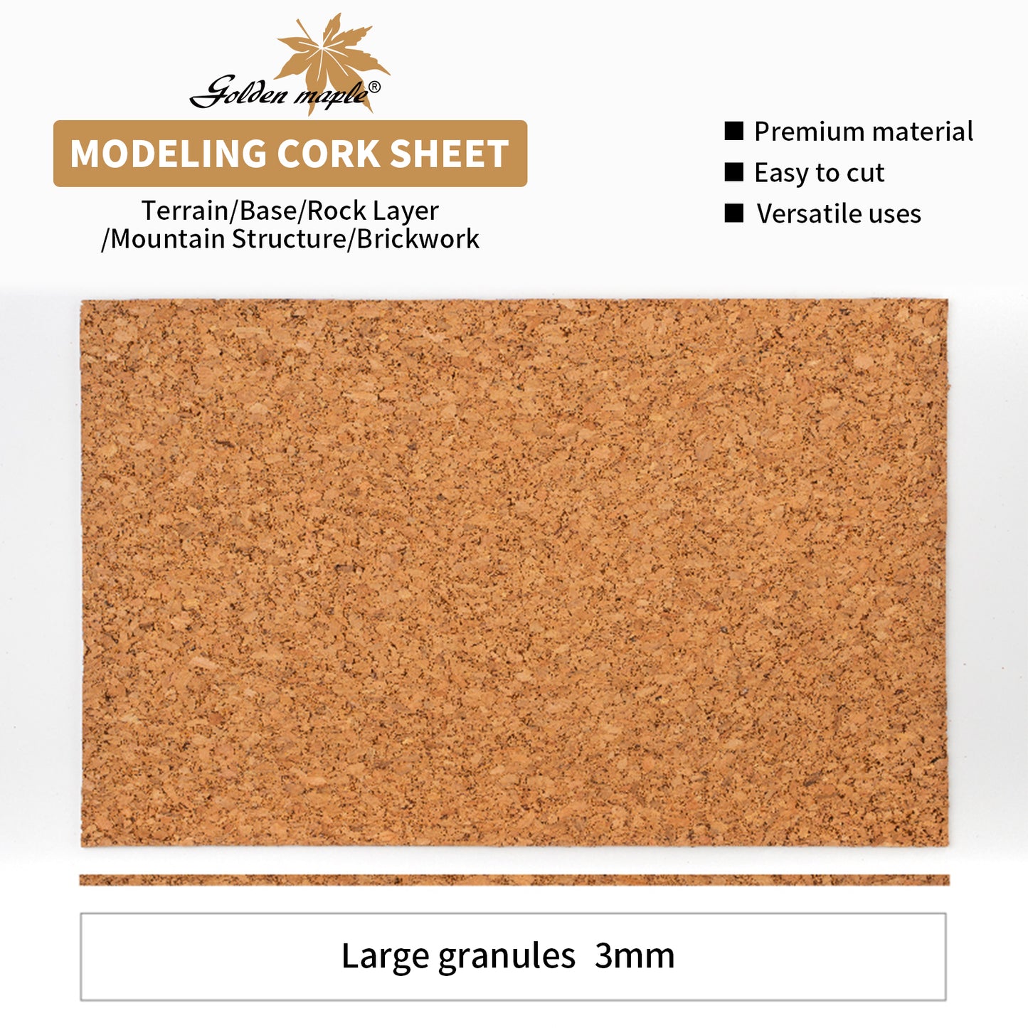 Golden Maple Modeling Cork Sheet