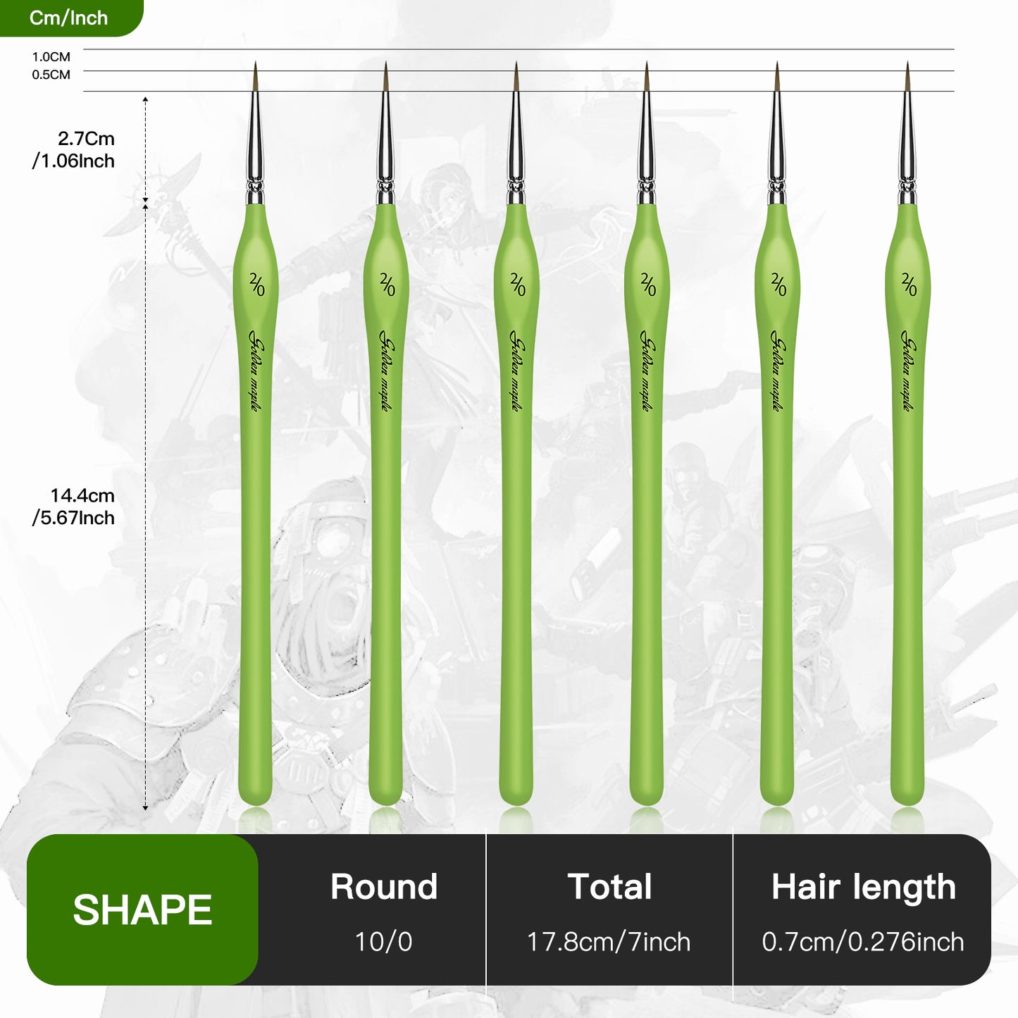 Golden Maple 6PCS Ergonomic Triangle Handle Detail Brush Set-2/0