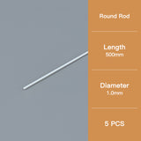 This round model rod has a diameter of 1.0 mm and a length of 500 mm.