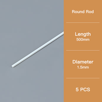 This round model rod has a diameter of 1.5 mm and a length of 500 mm.