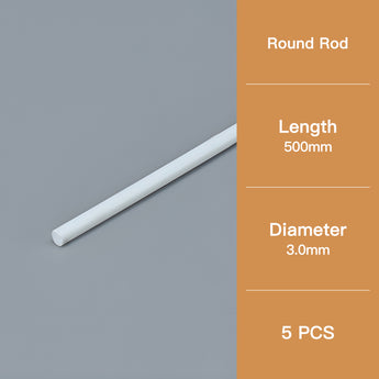 This round model rod has a diameter of 3.0 mm and a length of 500 mm.