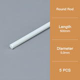 This round model rod has a diameter of 5.0 mm and a length of 500 mm.