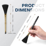 Product dimensions chart for Golden Maple dual-head anti-static model cleaning brush and handle.