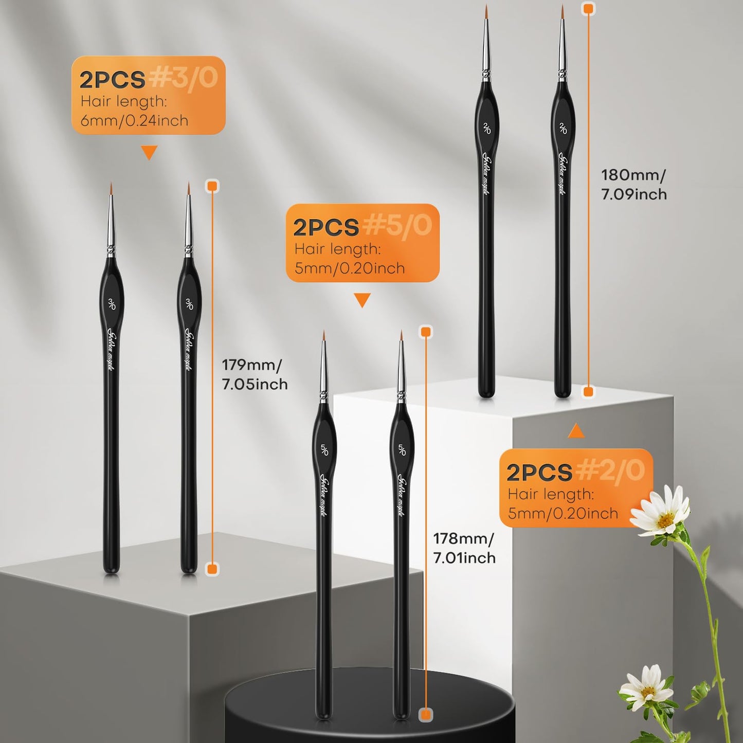 6PCS Extra Fine Detail Miniature Paint Brush Set