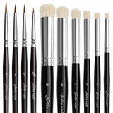 Golden Maple 18pcs synthetic nylon detail & dry brush set for miniature painting.