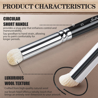 Premium Nylon Detail Brushes for miniature painting, featuring dense, semi-stiff bristles and ergonomic triangular handles.