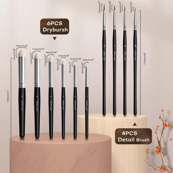 18PC Miniature Paint Brushes Model Brush Set with size chart for watercolor, acrylic, oil painting.