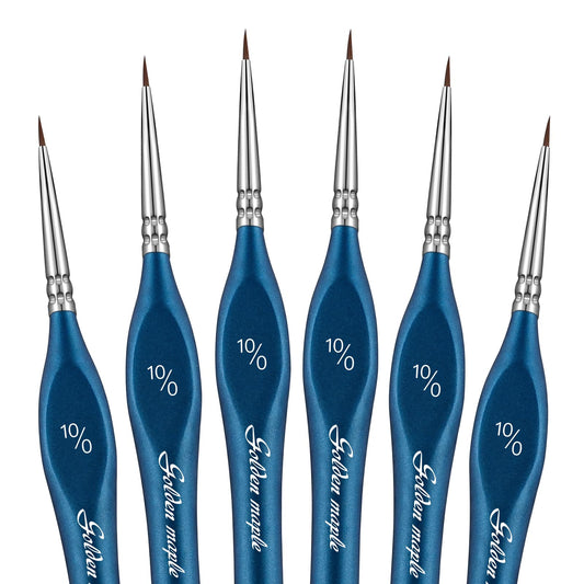 6PCS 10/0 Extra Fine Detail Miniature Paint Brush Set