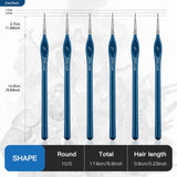 6pc Round 10/0 Synthetic Nylon Detail Brushes for watercolor, acrylic, and miniature painting.