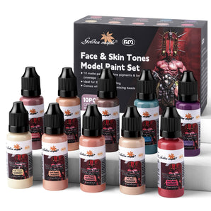 Face & Skin Tones Acrylic Paint Set: 10 x 20ml – Non-Toxic, Water-Based for Miniature Figure Painting