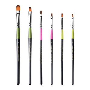 Flat Horsehair & Filbert Synthetic Dry Brush - 6pcs/pcs