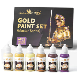 Gold NMM(Non Metallic Metal) Color Miniature Paint Set: 6 Bottles x 20 ml