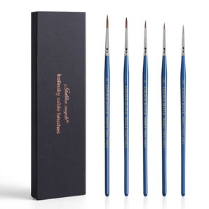Master I: 5/0, 00, 0, 1, 2 Kolinsky Sable Miniature Detail Brushes - 5pcs/set