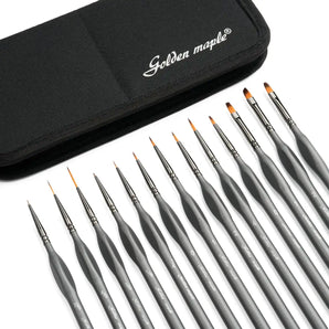 Miniature Detailing Paint Brush Set – Fine Detail, Acrylic, Watercolor & Oil Painting 13pcs