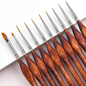 Краска модели золотого клена миниатюрная Brushes-10pcs Набор кистей для микро-деталей