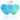 Blue and green heart-shaped silicone brush cleaners.