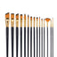 Golden Maple 15PCS Nylon Brush Set Flat brush filbert brush Round brush Cat tongue petal brush Fan brush