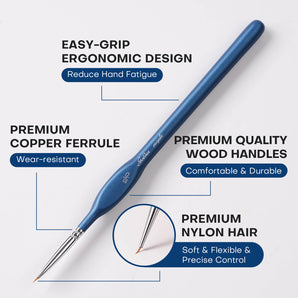10/0 Extra Fine Tip Nylon Detail Brush - 4pcs/set