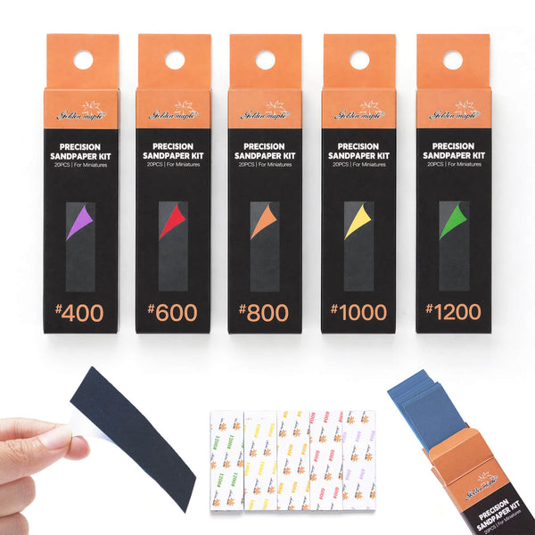 100pcs Self-Adhesive Sandpaper Set - 400/600/800/1000/1200 Grit for Model Kits, Gundam & Miniature Finishing