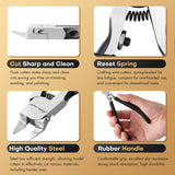 High-quality steel single-blade nippers can cut sharply and cleanly, feature a reset spring, and are equipped with rubber handles.