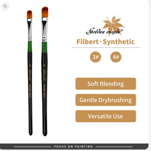 Flat Horsehair & Filbert Synthetic Dry Brush - 6pcs/pcs