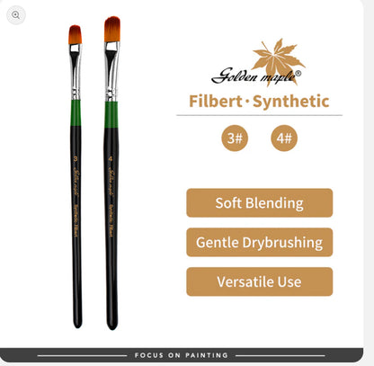 Golden Maple Flat/Filbert Brush Set