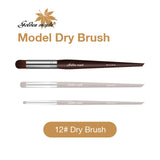 #12 miniature dry brush.