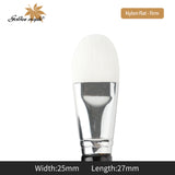 Firm nylon flat cleaning brush with 25mm head width for precise dry sweeping and model maintenance.