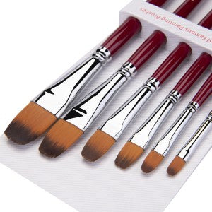 Golden Maple 6pcs/set Nylon Hair Wooden Handle Artist Paint Brush set