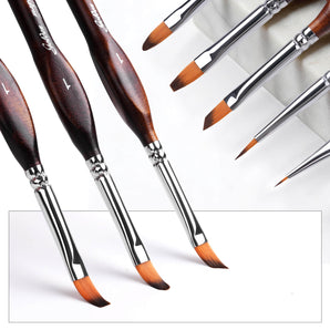 Nylon 15pcs Spot, Liner, Detail, Flat Detail Paint Brush & 3pcs Goat Hair Dry Brush Miniature Brush - 18pcs/set