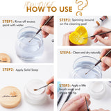 Steps for using brush cleaning soap.