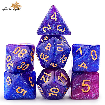 Goldenmaple Polyhedral Dice Set with Dice Bag for Dungeons and Dragons RPG MTG Role Playing Table Games