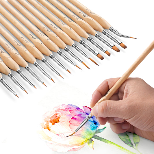 Golden Maple Professional All-in-One Set, 15 PCS Model Detail Paint Brush Set