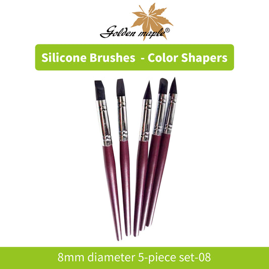 Golden Maple Clay Shapers - Color Shapers  Black Firm Clay Coloring Drawing Tool Set - 5pcs Silicone Tips, Clay Shapers, Pottery Painting Tools