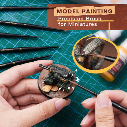 Golden Maple 6 PCS Kolinsky Sable Miniature Detail Brushes Set