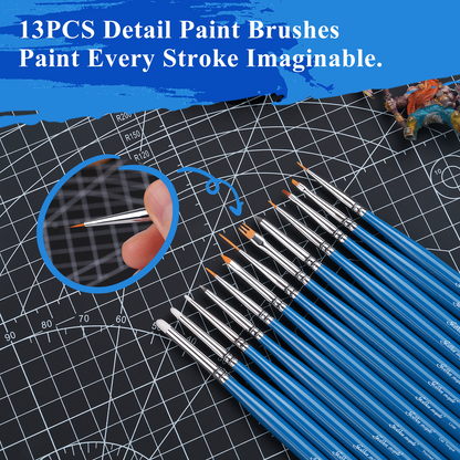13 PCS Extra Fine Detail Miniature Paint Brush Set