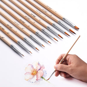 Nylon Professional Miniature Brush Set - 10pcs