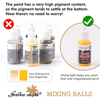 The stainless steel paint mixing ball eliminates pigment stratification.