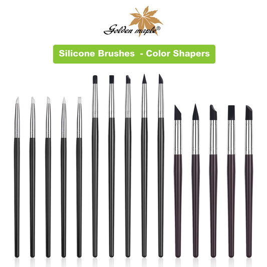Golden Maple Clay Shapers - Color Shapers  Black Firm Clay Coloring Drawing Tool Set - 5pcs Silicone Tips, Clay Shapers, Pottery Painting Tools