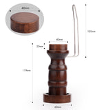 Dimensions of Golden Maple ergonomic miniature painting handle, with measurements for the base, grip, and metal support.