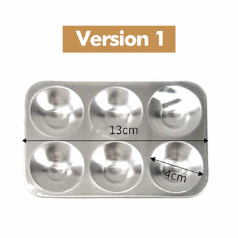 Compact metal 6-well mixing palette for watercolor, acrylic & gouache paints. Portable 13cm art travel tool.