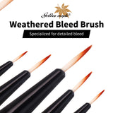 Golden Maple Weathered Bleed Brushes, specialized fine-tip tools for detailed model bleeding effects and painting.