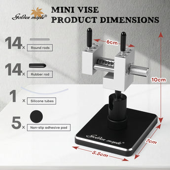 Dimensions and Components of the Mini Precision Micro Vice