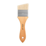 Angled Hog Bristle Hake Brush size 50 with ergonomic bamboo handle for oil & acrylics.