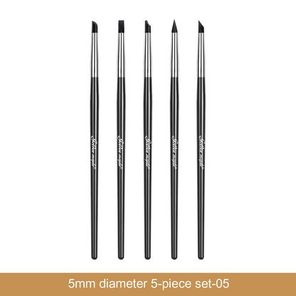 Golden Maple Clay Shapers - Color Shapers  Black Firm Clay Coloring Drawing Tool Set - 5pcs Silicone Tips, Clay Shapers, Pottery Painting Tools