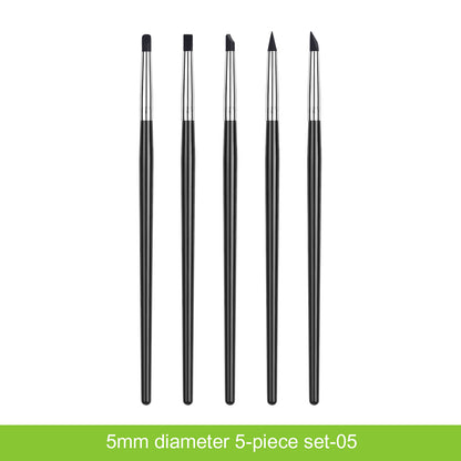 Golden Maple Clay Shapers - Color Shapers  Black Firm Clay Coloring Drawing Tool Set - 5pcs Silicone Tips, Clay Shapers, Pottery Painting Tools