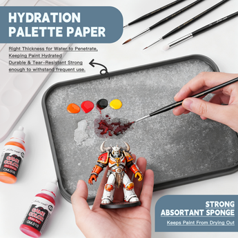 Color mixing and painting of models in the wet palette.