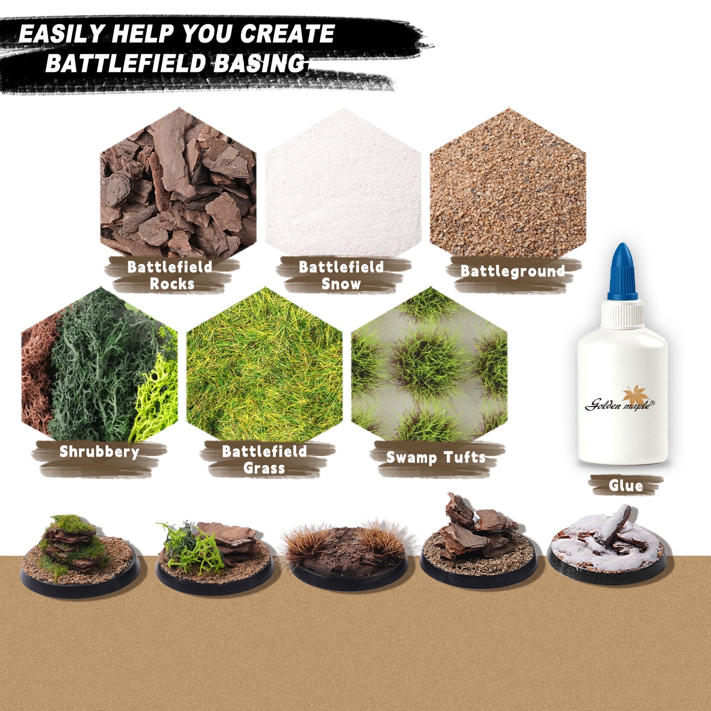 Battlefield Basing Set - All-in-One Terrain Kit for Model Dioramas & Wargaming